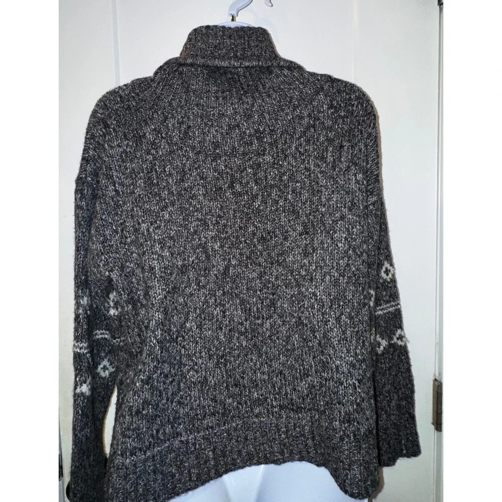 mi ami Women's M Grey Fair Isle Turtleneck Sweater Pullover Forever 21 - Picture 5 of 10